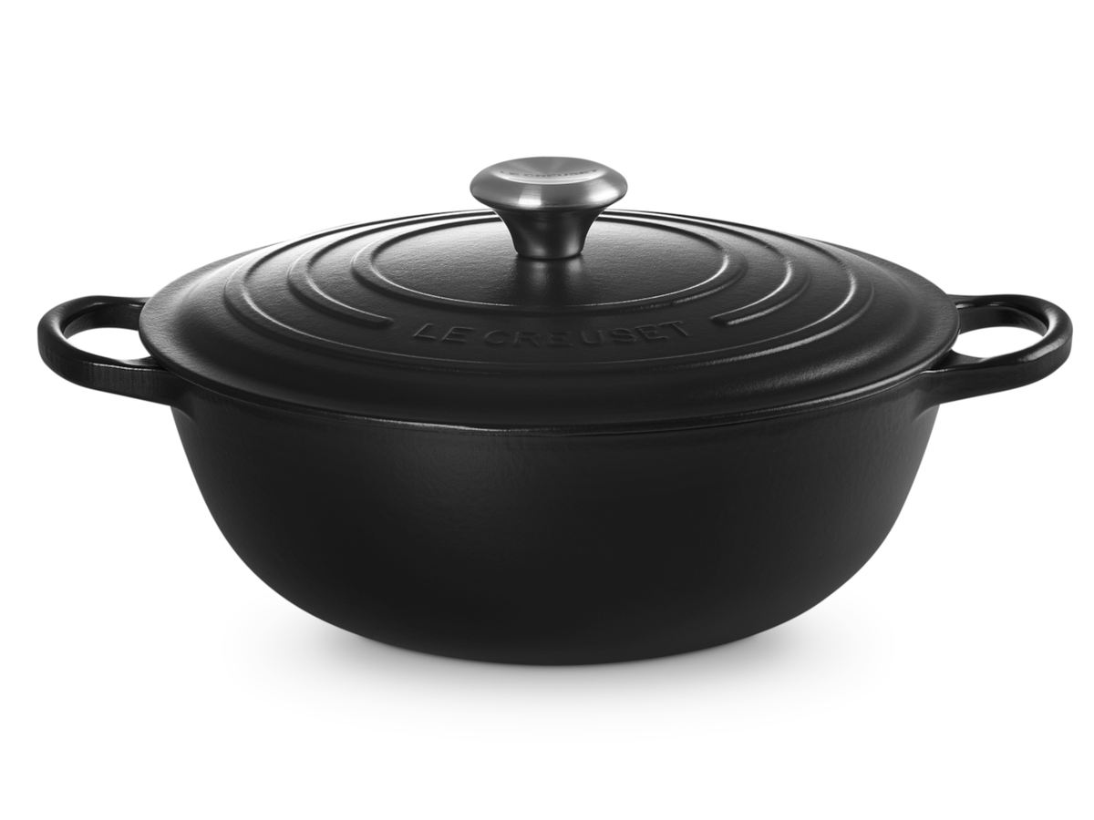 Le Creuset Bräter La Marmite Signature rund schwarz matt 28cm Freisteller 5