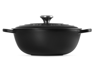Le Creuset Bräter La Marmite Signature rund schwarz matt 28cm Freisteller 1