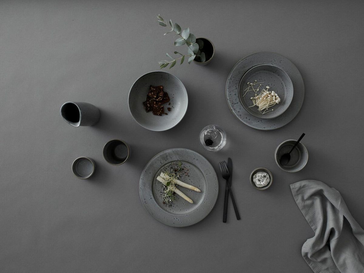 Bitz Speiseteller matt grey / shiny grey 27 cm Set6 Lifestyle1