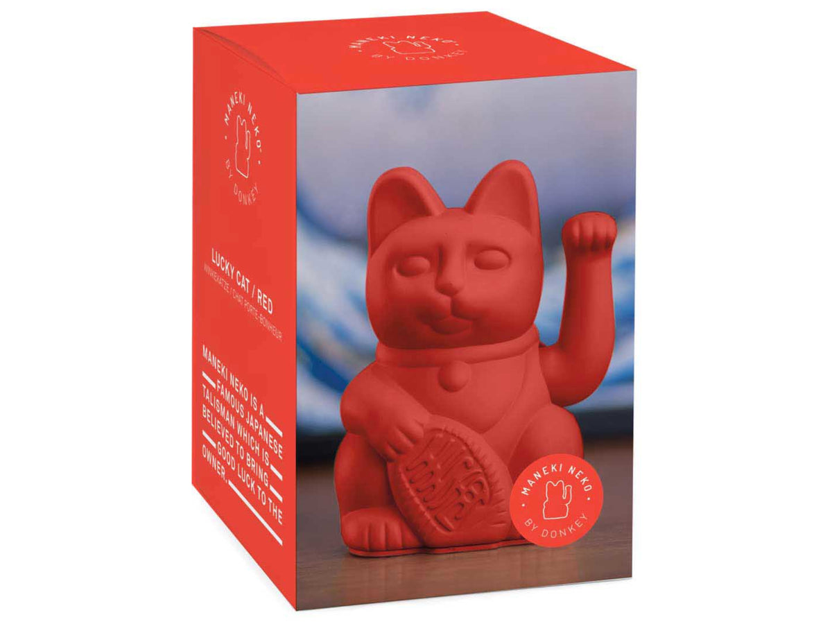 Donkey Products Lucky Cat Classic Winkekatze rot 15cm Freisteller 2