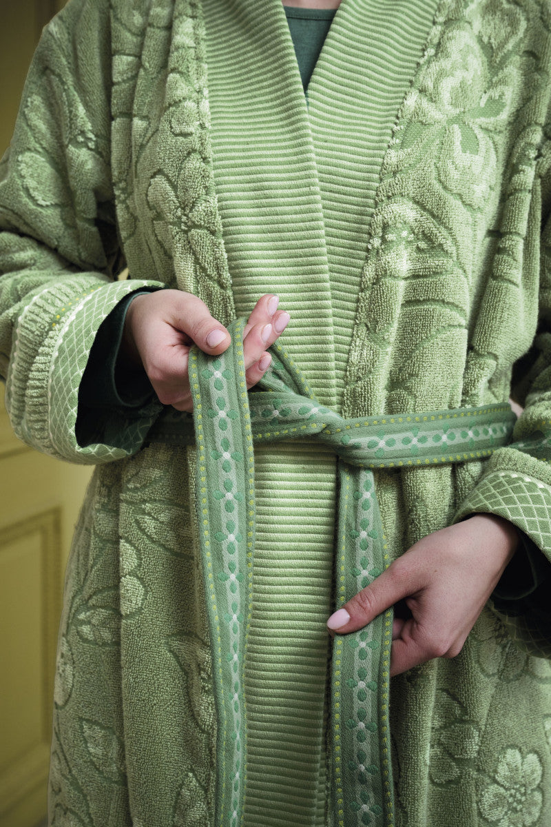 Pip Studio Jasmin Jacquard Bademantel grün L (1 Stück) Lifestyle 5