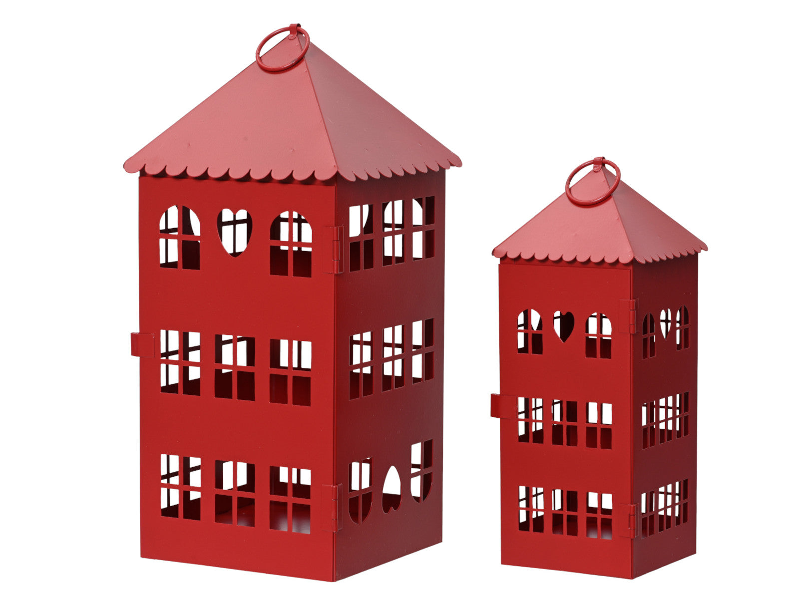 Decoris Laterne rot Eisen 23cm (1 Stück) Freisteller