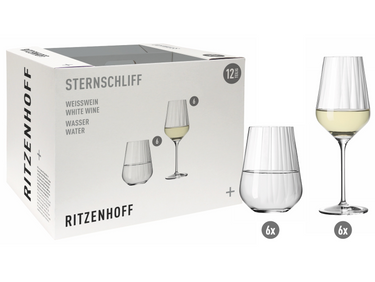 RITZENHOFF Sternschliff Weisswein/ Wasserglas Set H22 #1 Freisteller 1