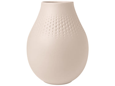 Villeroy & Boch Manufacture Collier beige Vase Perle hoch 16 cm Freisteller