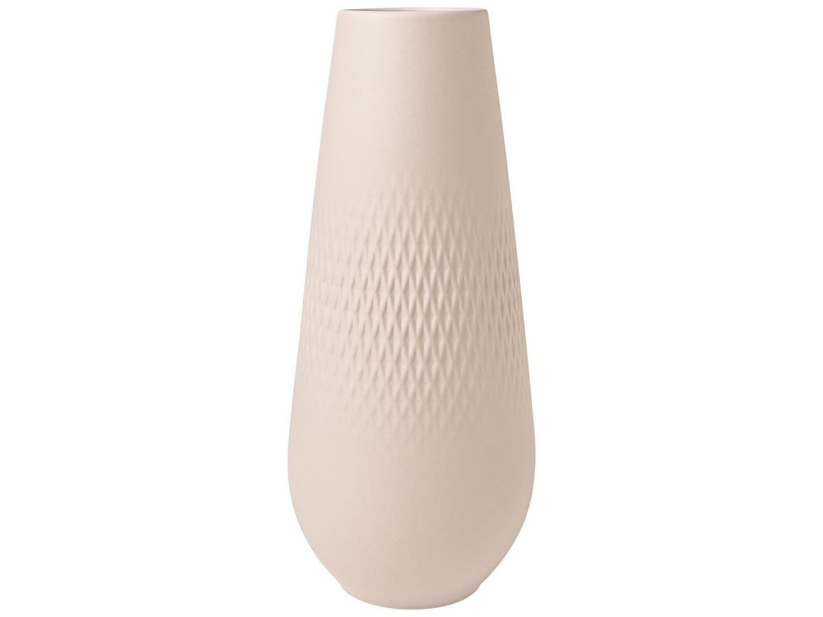 Villeroy & Boch Manufacture Collier beige Vase Carre hoch 26 cm Freisteller