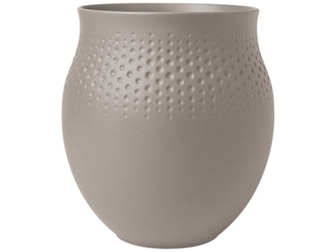 Villeroy & Boch Manufacture Collier taupe Vase Perle gross 18 cm Freisteller