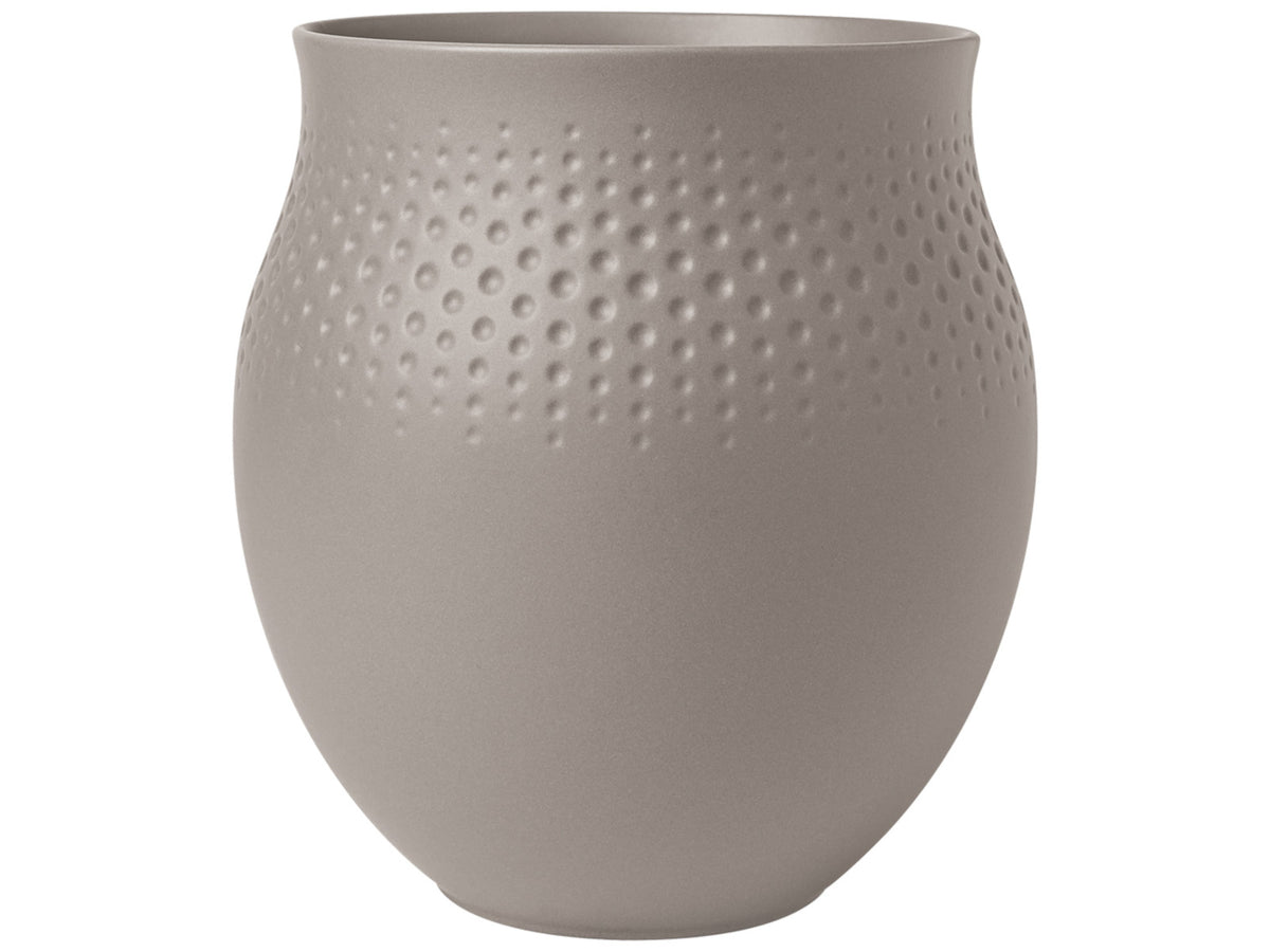 Villeroy & Boch Manufacture Collier taupe Vase Perle gross 18 cm Freisteller