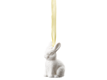 Hutschenreuther Osteranhänger Weiss Hase sitzend Freisteller 1