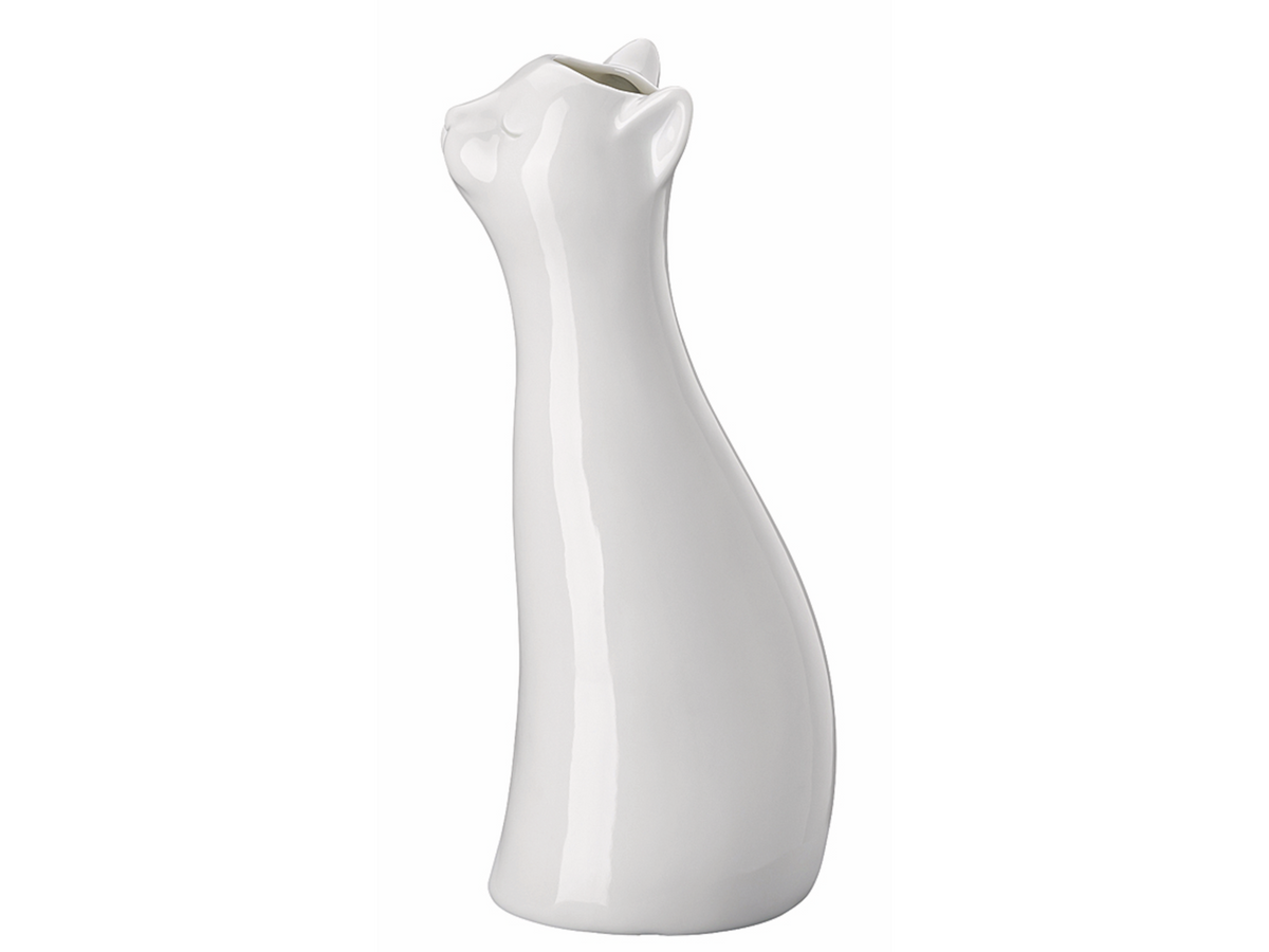 Hutschenreuther Katzen-Vase Weiss Vase 20 cm Freisteller 2