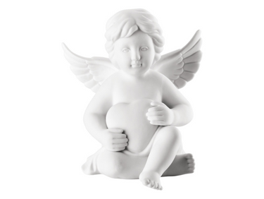 Rosenthal Engel gross Weiss Matt Engel mit Herz 14,5 cm Freisteller