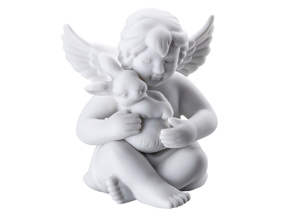 Rosenthal Engel mit Hase klein weiss matt 6,5 cm Freisteller 2