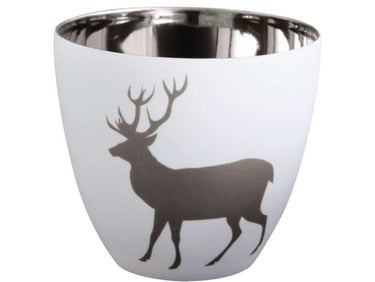 ASA Windlicht Hirsch weiss/silber 6,4 cm Freisteller