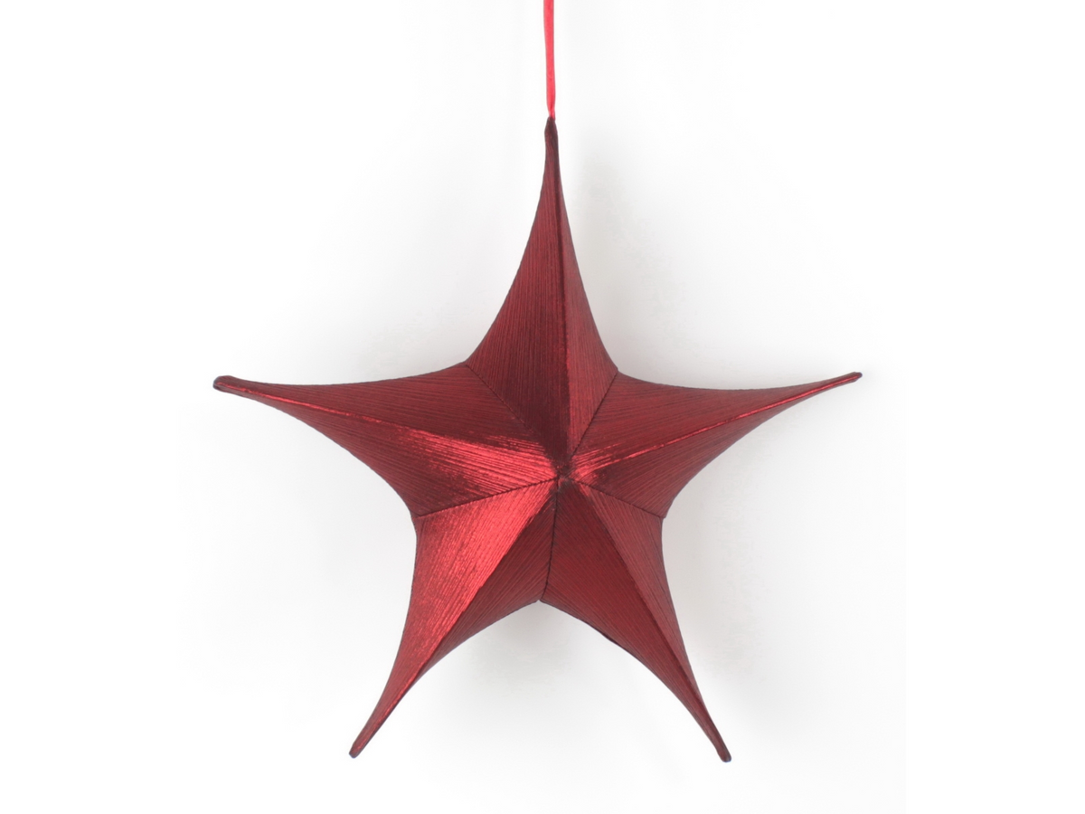 Werner Voß GmbH Dekostern Starlet rot-metallic 135 cm Freisteller