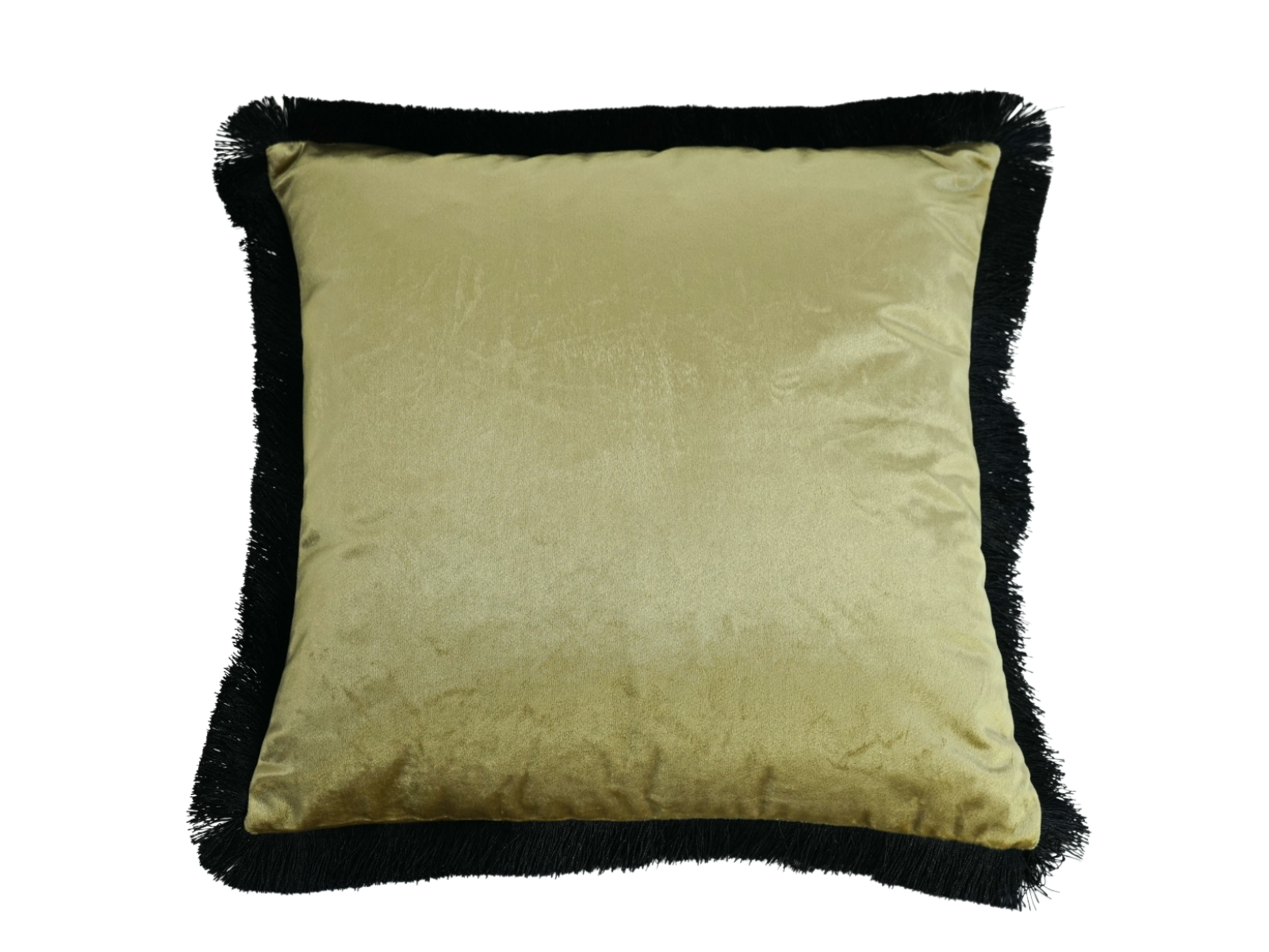 Werner Voß Kissen mit Fransen gold 45x45cm Freisteller