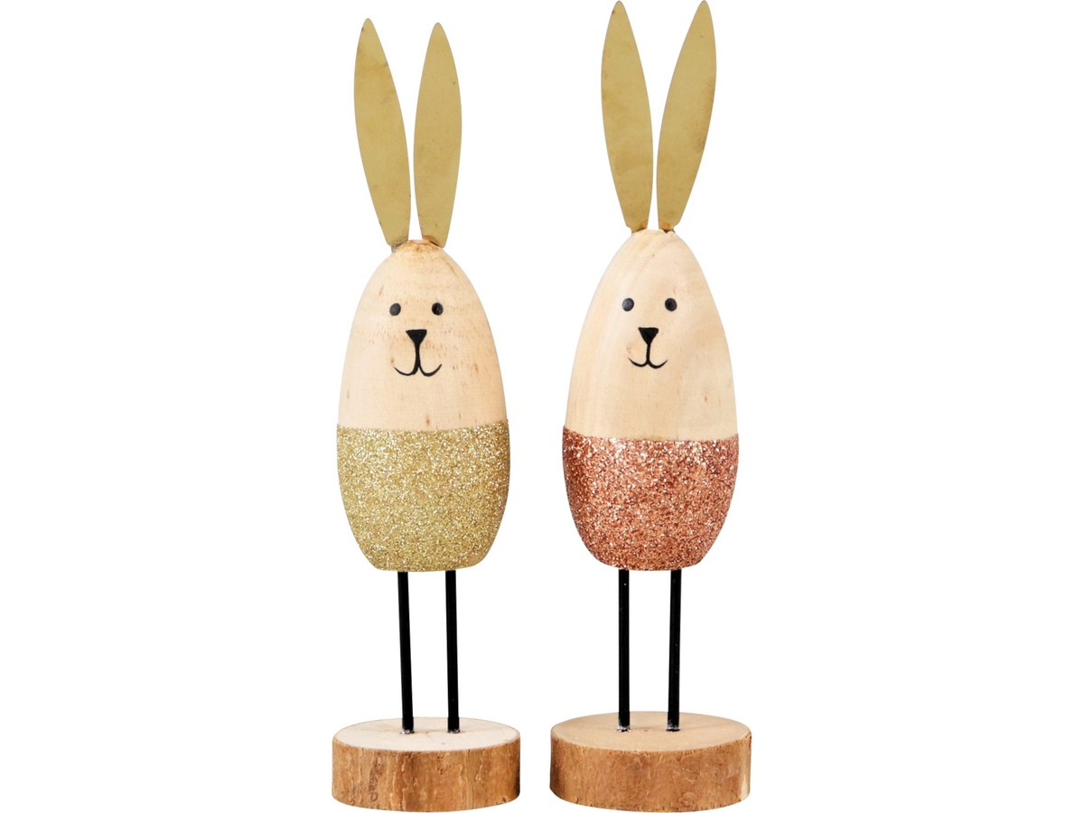 Hoff-Interieur GLITTER Hase 19,5 cm sortiert (1 Stück) Freisteller