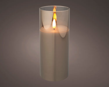 Lumineo LED Kerze Wachs Indoor smokey-grey 17,5 cm Freisteller 1