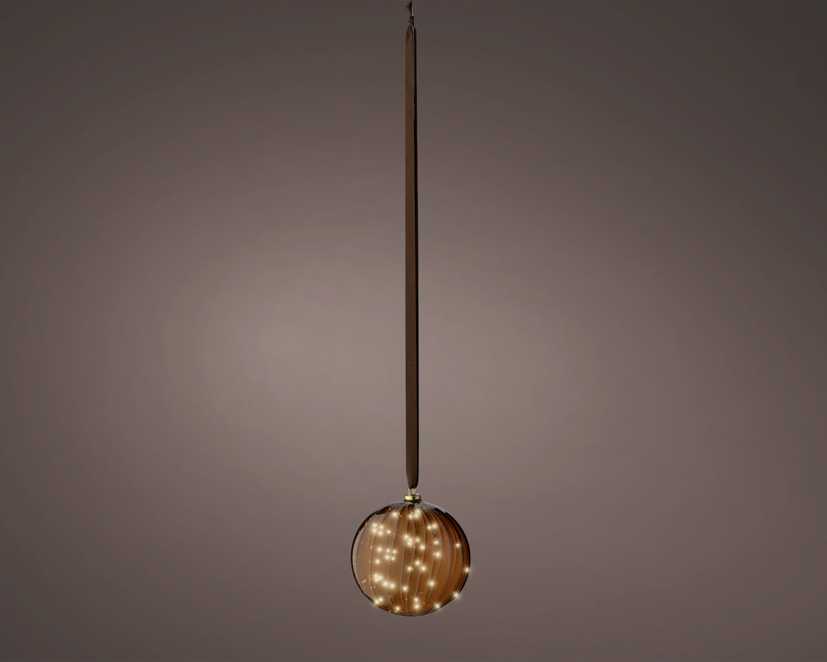 Lumineo LED Kugel braun/warmes weiss 20cm