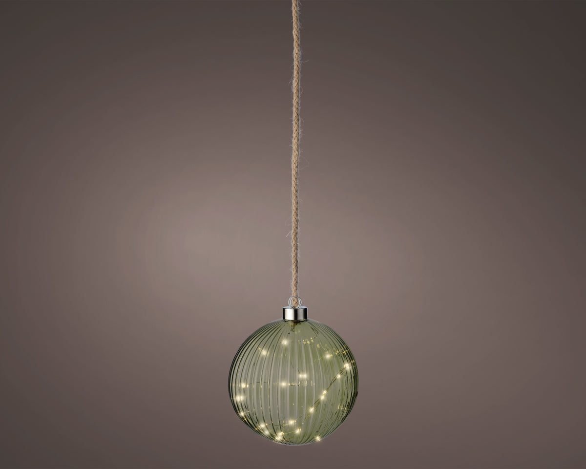 Lumineo LED Kugel grün/ warmes weiss 14cm