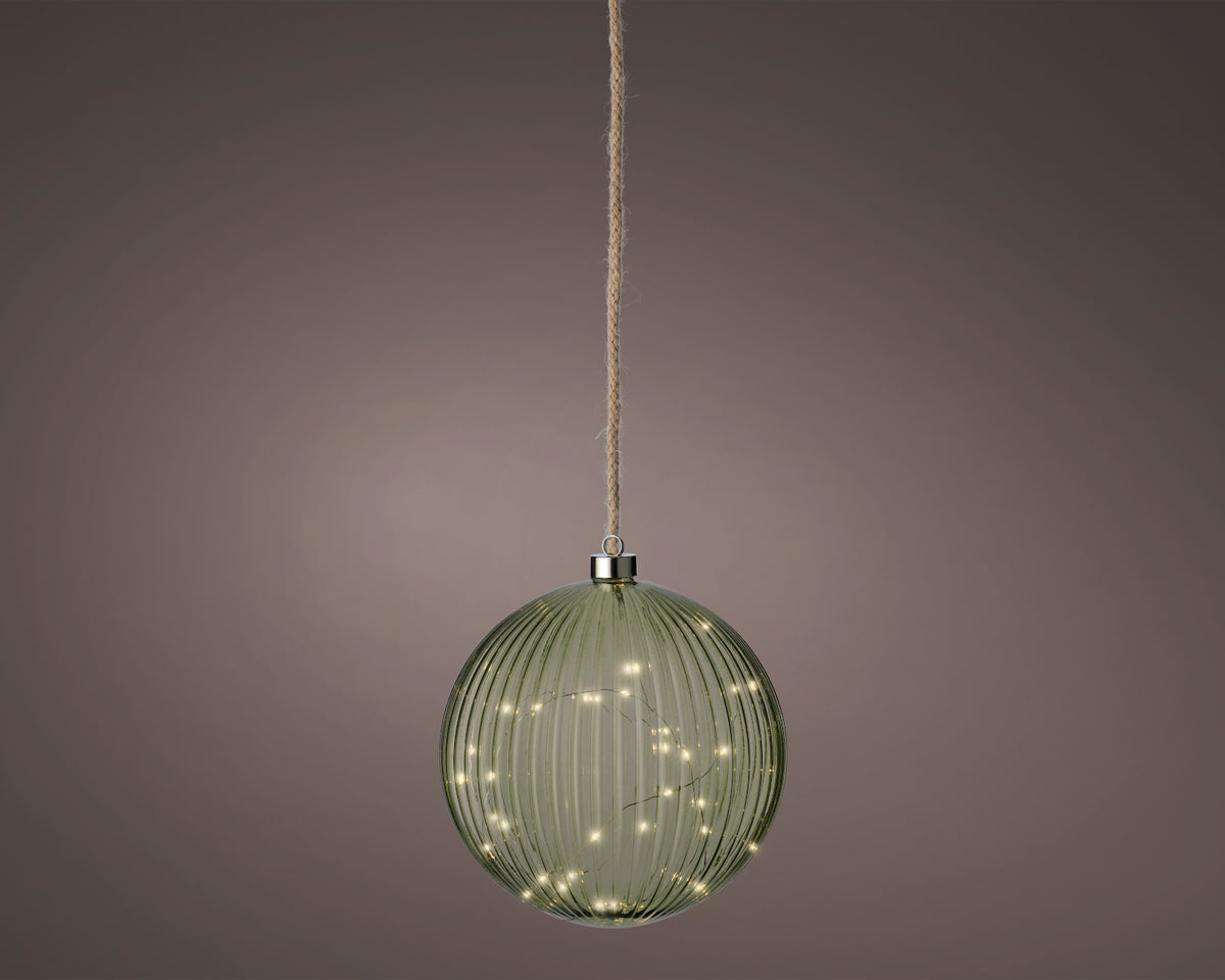 Lumineo LED Kugel grün/ warmes weiss 14cm