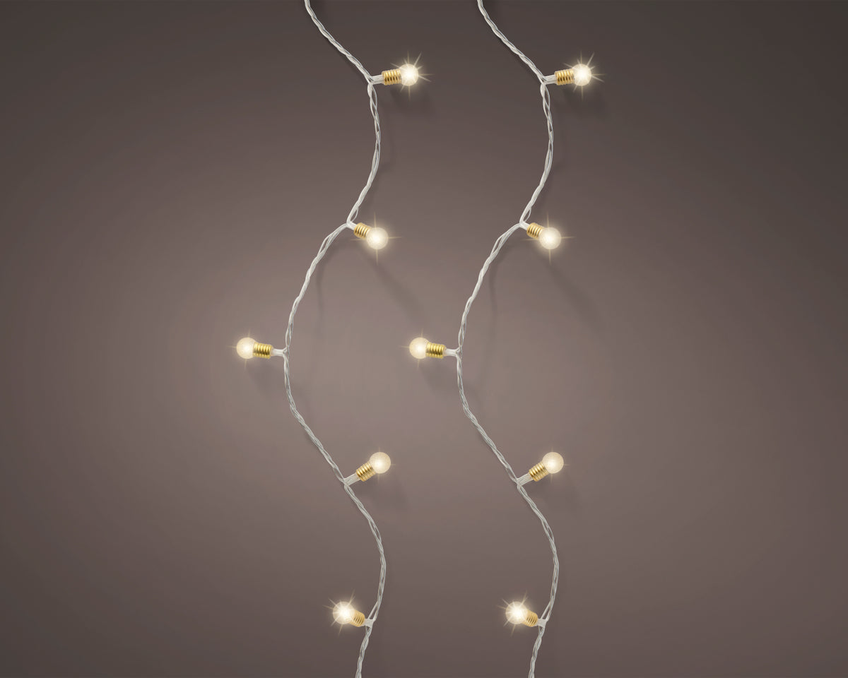Lumineo LED Lichterkette Vintage Lights klar/ warmes weiss 490cm