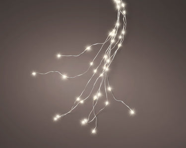 Lumineo LED Baumbeleuchtung silber/ warmes weiss 180cm