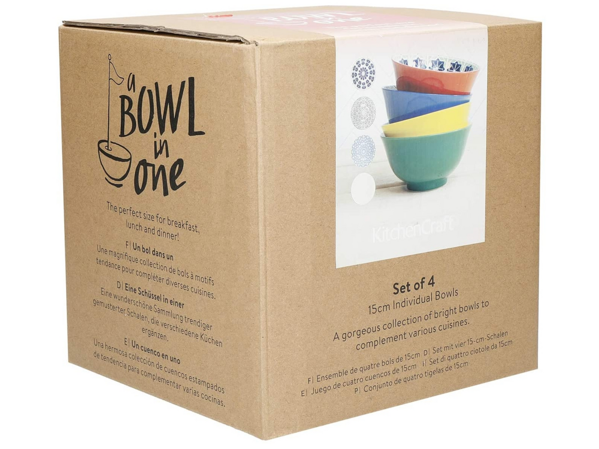 KitchenCraft Bowl Colourful Pattern 15 cm Set4 Freisteller 10