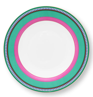 PIP STUDIO Chique Stripes Suppenteller pink-green 23,5cm Freisteller