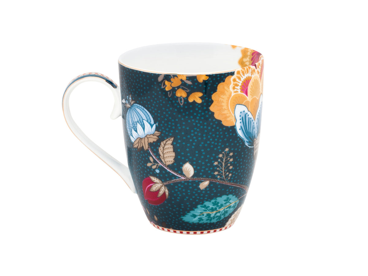 PIP STUDIO Fantasy Denim Blue Henkelbecher groß 350ml Set6 Freisteller 2