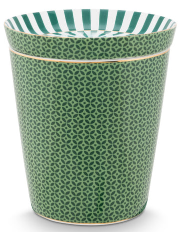 PIP STUDIO Royal Tiles Becher & Teebeutelablage Set grün 230 ml Freisteller