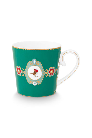 PIP STUDIO Love Birds Medallion Henkelbecher grün 250ml