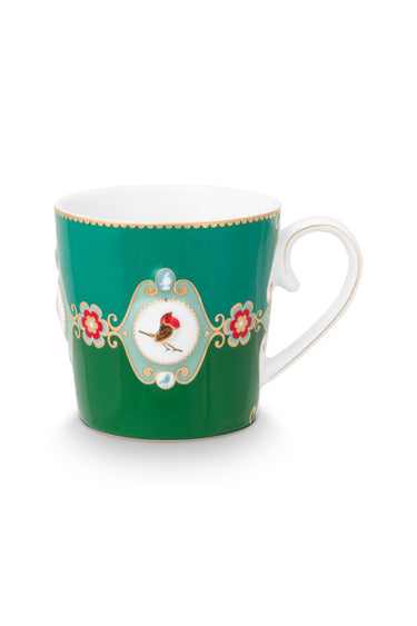PIP STUDIO Love Birds Medallion Henkelbecher grün 250ml