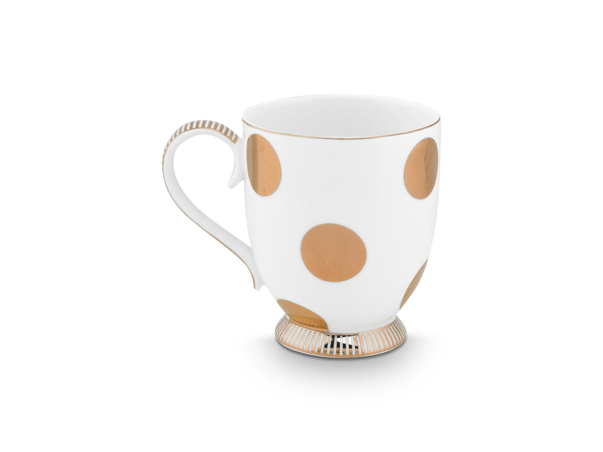 PIP STUDIO Dot Delight Henkelbecher weiß-gold 350ml Freisteller 1