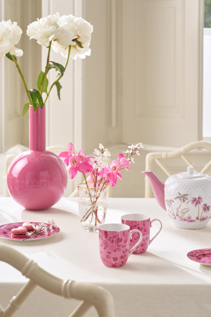 PIP STUDIO Jolie Flowers Pink Becher Small 145ml Set2 Lifestyle 1