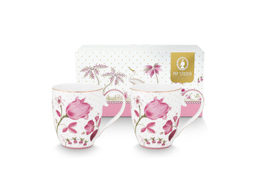 PIP STUDIO Jolie Tulip Pink Becher 450ml XL Set2 Freisteller