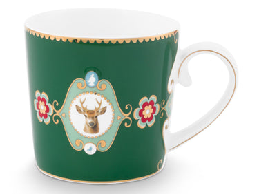 PIP STUDIO Love Birds Medaillon Hirsch Tasse dunkelgrün 0,19l Freisteller 1