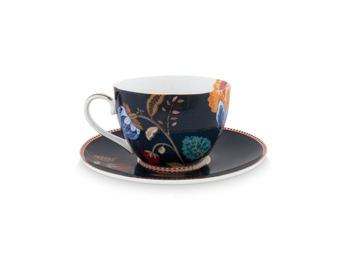 PIP STUDIO Fantasy Denim Blue Tasse mit Untertasse 280ml Set6 Freisteller 2