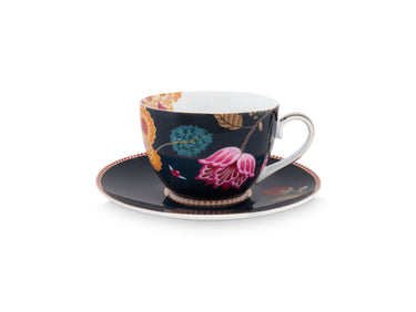 PIP STUDIO Fantasy Cappuccino Tasse mit Untertasse denim blue 0,28l Freisteller 1