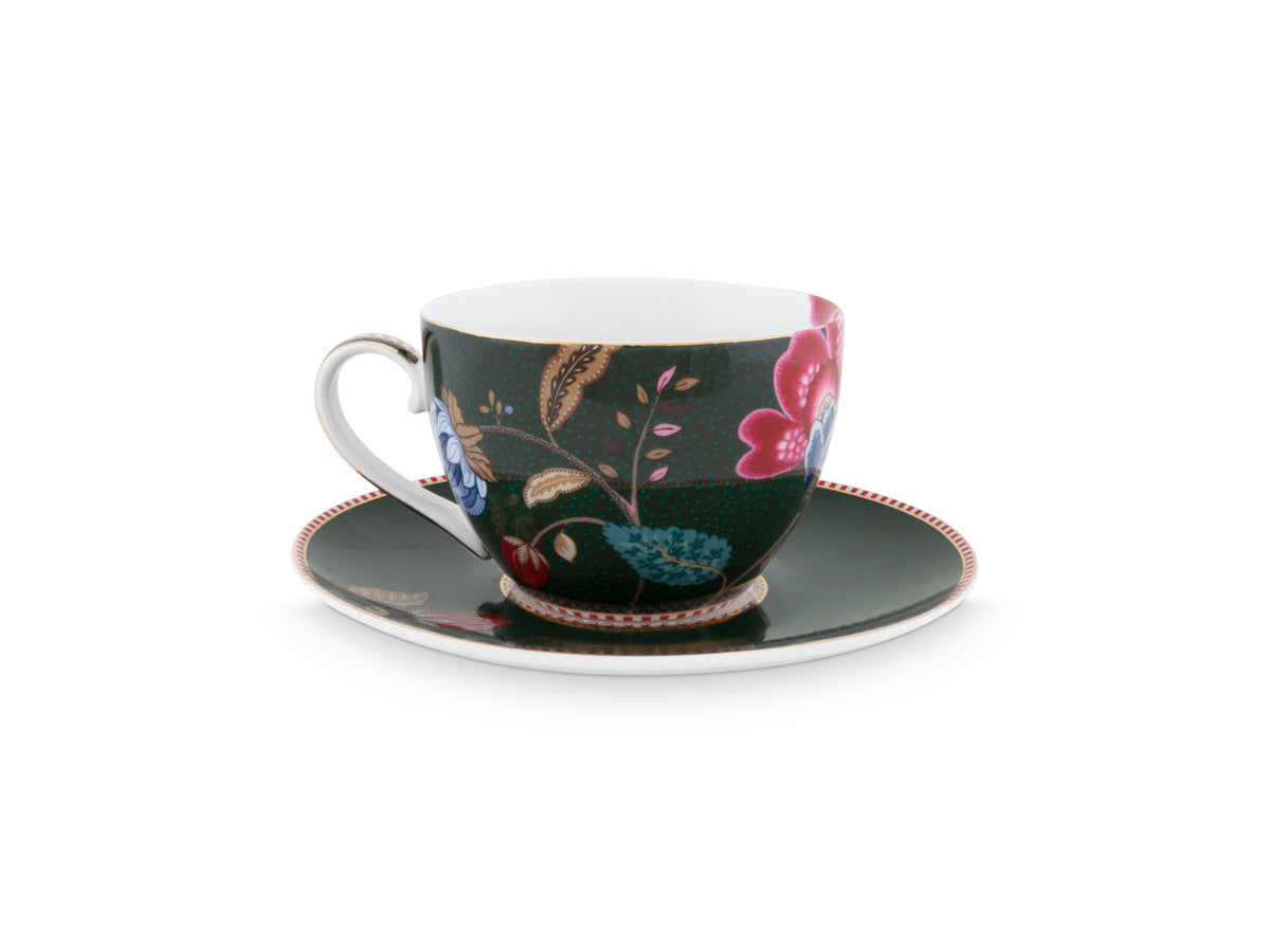 PIP STUDIO Fantasy Green Tee Set Tasse mit Untertasse 3tlg Freisteller 3