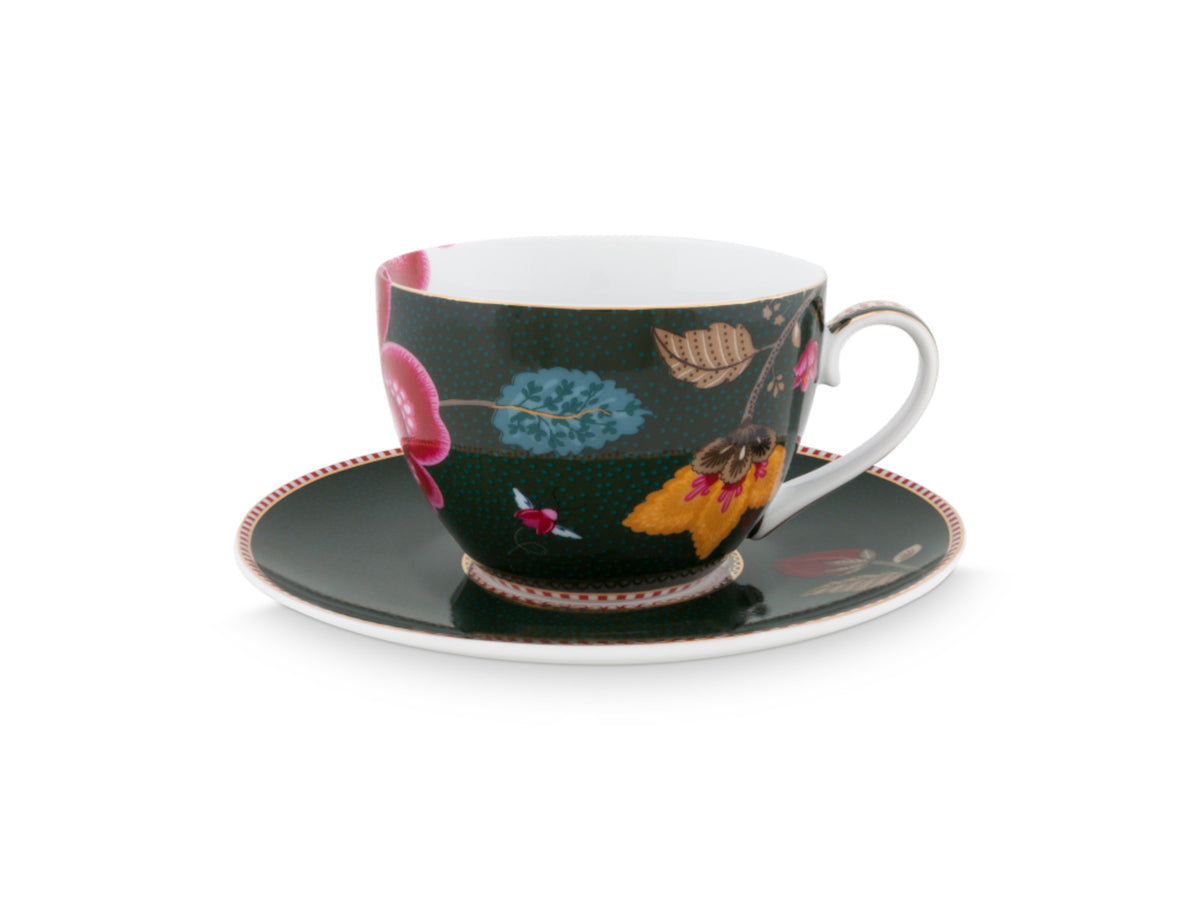 PIP STUDIO Fantasy Green Frühstücks Set Tasse mit Untertasse 12tlg Freisteller 4