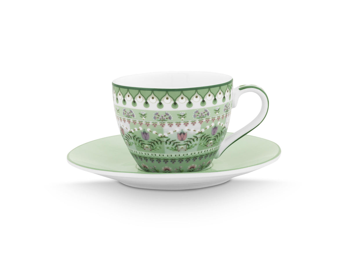 PIP STUDIO Lily&Lotus Moon Delight Light Green Espressotasse mit Untertasse 120ml Freisteller 1