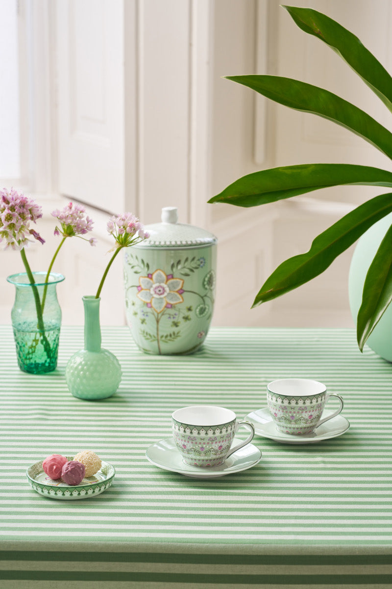 PIP STUDIO Lily&Lotus Light Green Espressotasse mit Untertasse 120ml Set2 Lifestyle 1