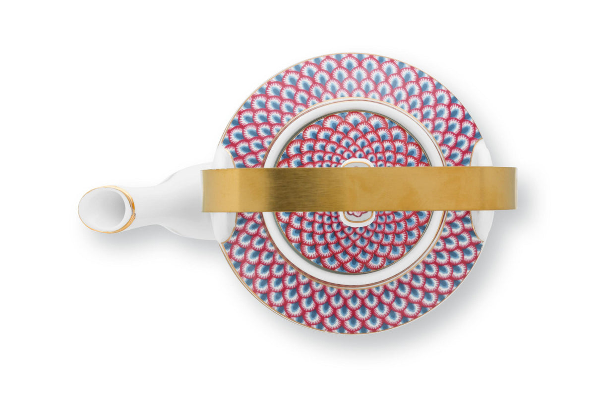 PIP STUDIO Flower Festival Oriental Geschenkset Teekanne blau 1l Freisteller
