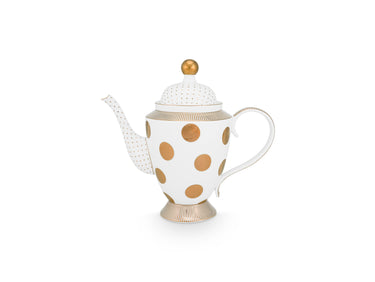 PIP STUDIO Dot Delight Teekanne weiß-gold 1,25l Freisteller 1