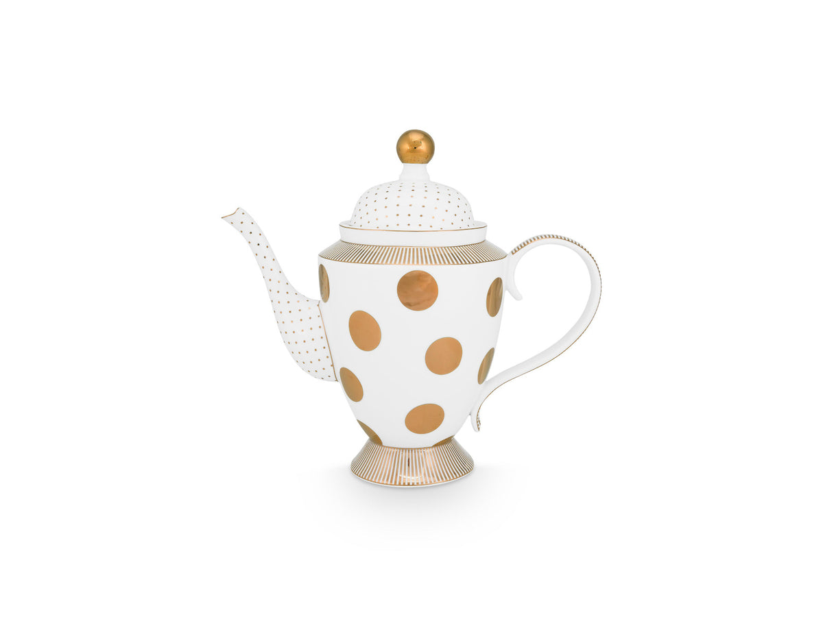 PIP STUDIO Dot Delight Teekanne weiß-gold 1,25l Freisteller 1