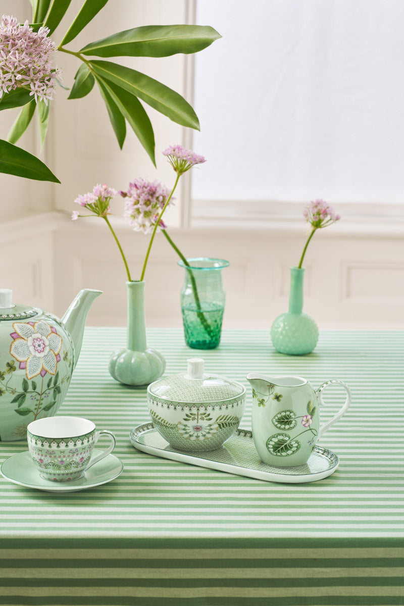 PIP STUDIO Lily&Lotus Tiles Light Green Zuckerdose 300ml Lifestyle 1