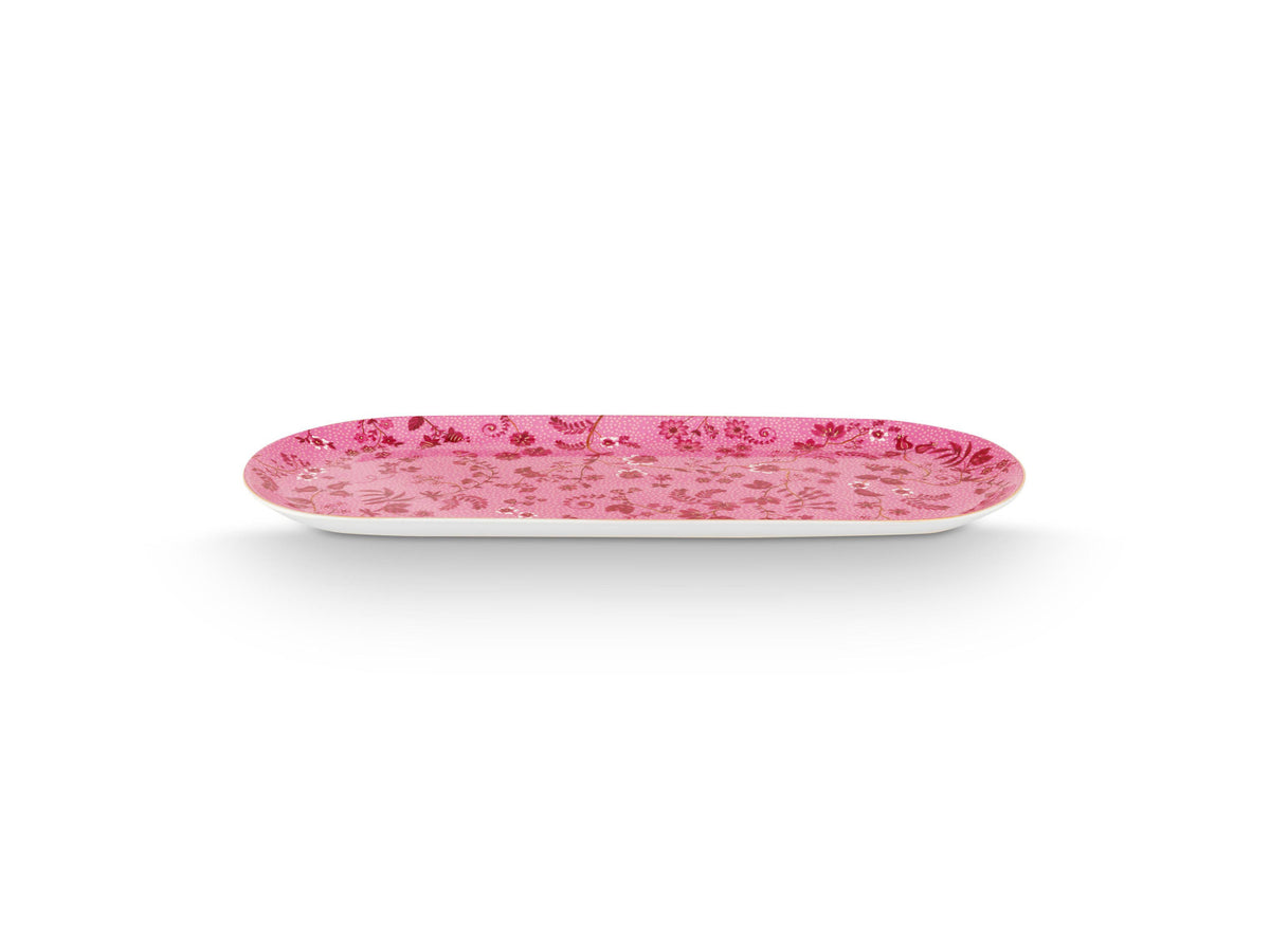 PIP STUDIO Jolie Flowers Pink Kuchenplatte 33,3x15,5cm Freisteller 2