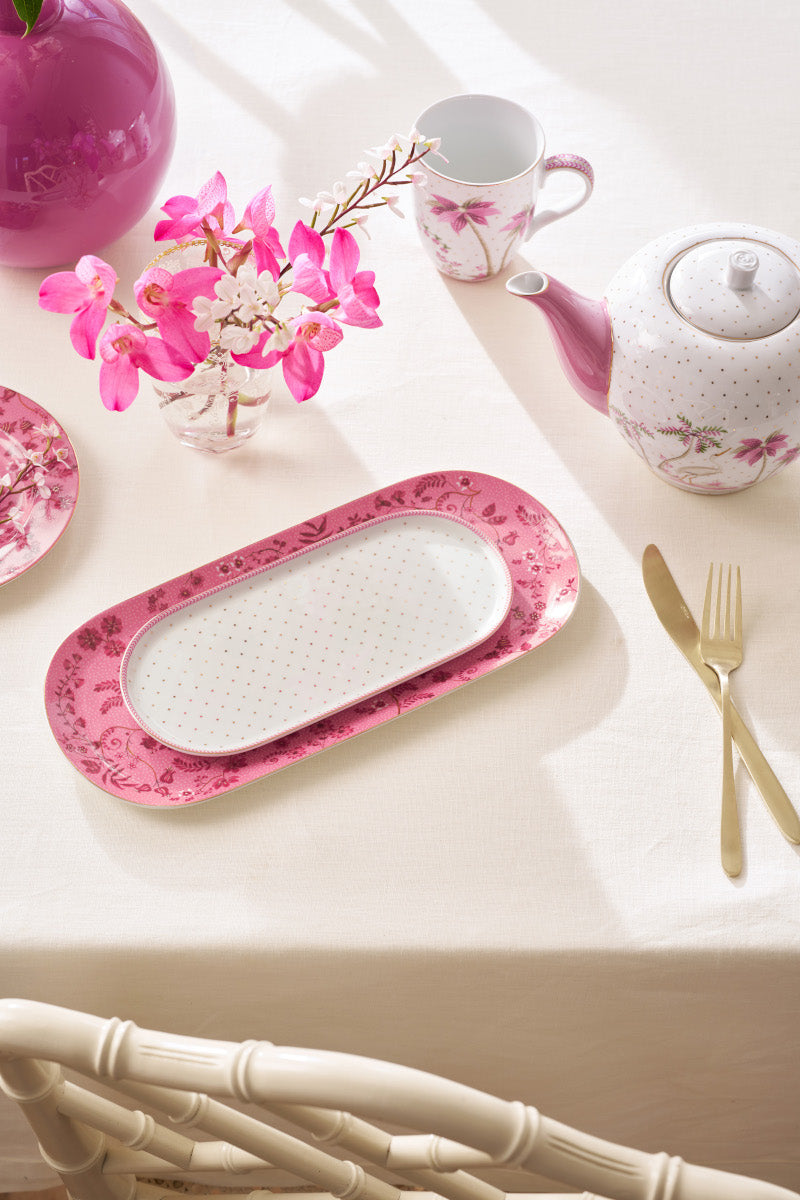 PIP STUDIO Jolie Dots Gold Pink Milch- und Zuckertablett 25x12cm Lifestyle 1