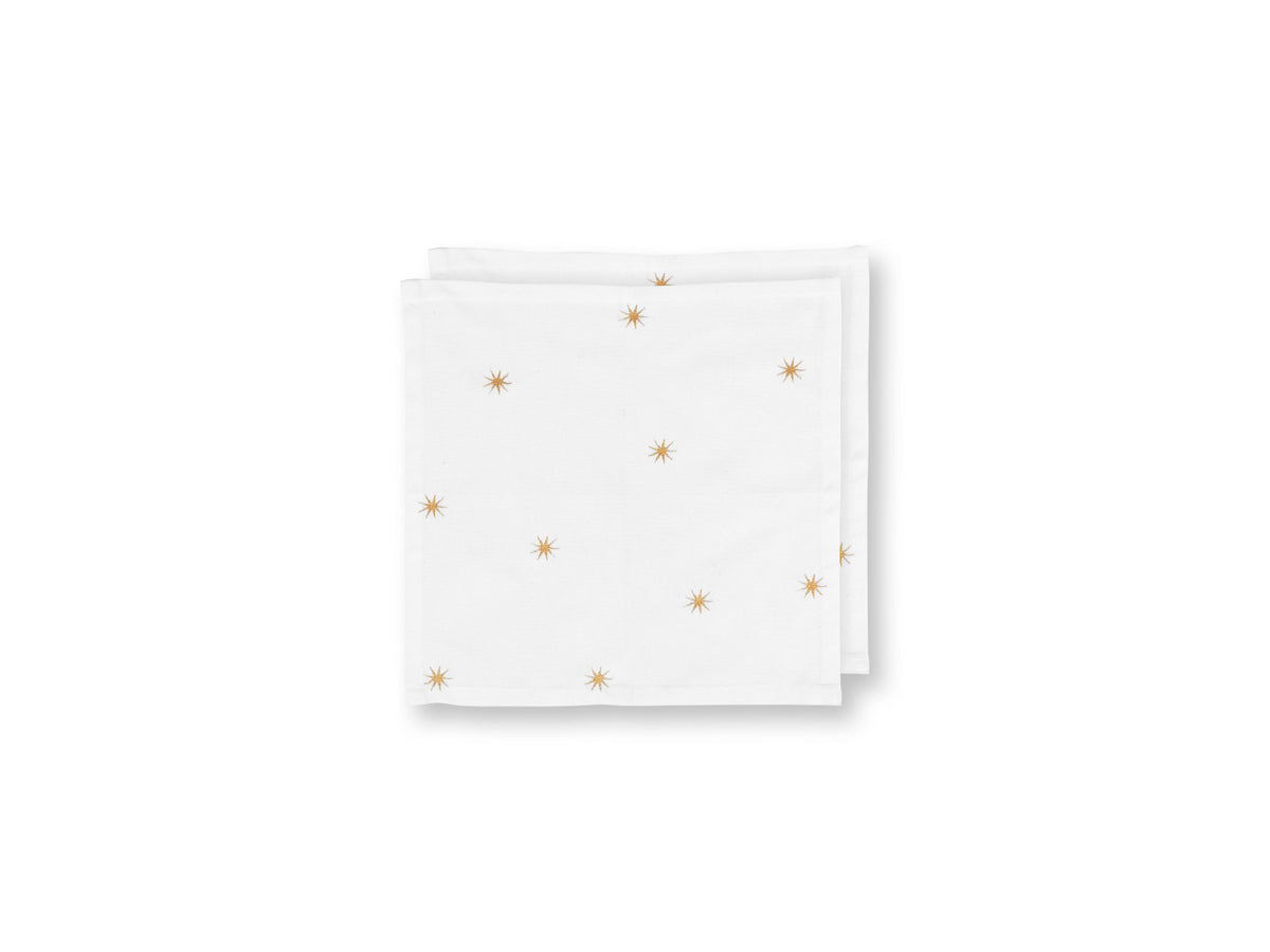 PIP STUDIO Dot Delight Servietten mit Stickerei Sterne gold 40x40cm Freisteller 1