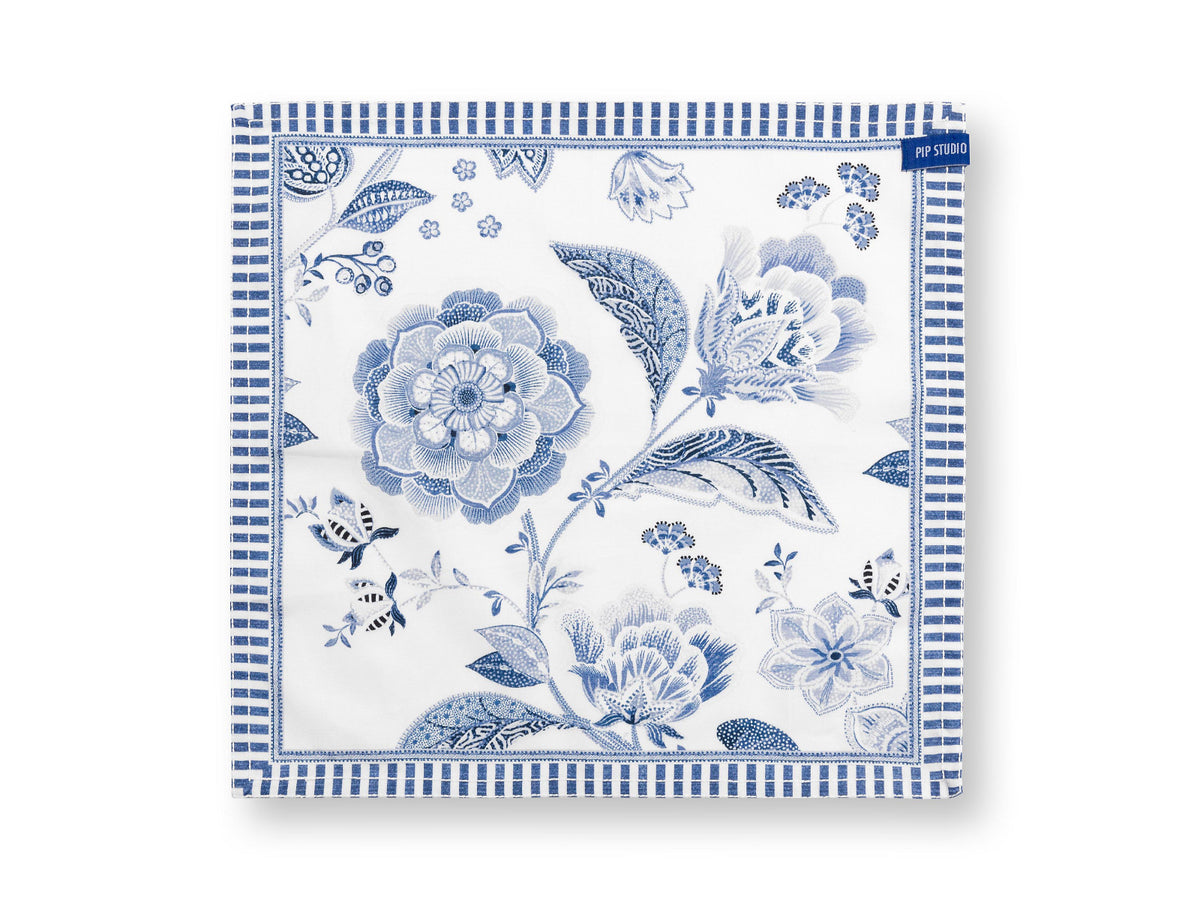 PIP STUDIO Royal Regal Flower Blue Servietten 40x40cm Set4 Freisteller 2