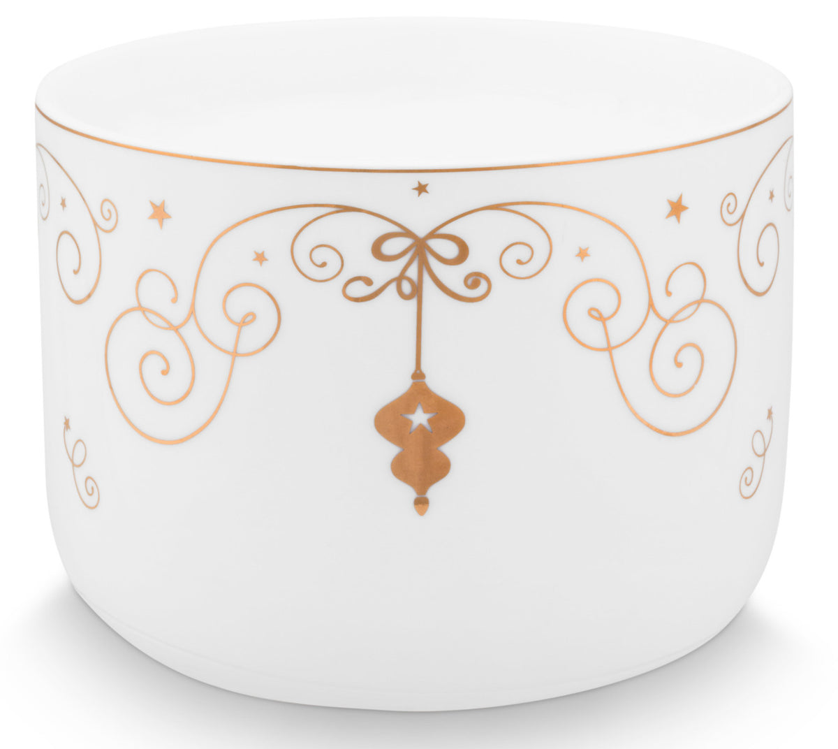 PIP STUDIO Royal Winter White Kerze mit Deckel 11,7x9,6cm Freisteller